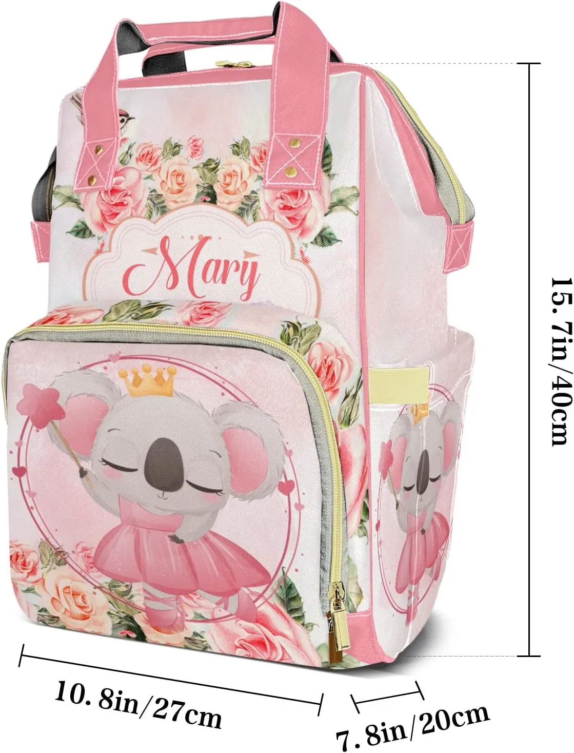 Diaper Bags Dancing Koala Tote Bags Backpack with Name Mommy Nursing Bags Gifts for Women Men