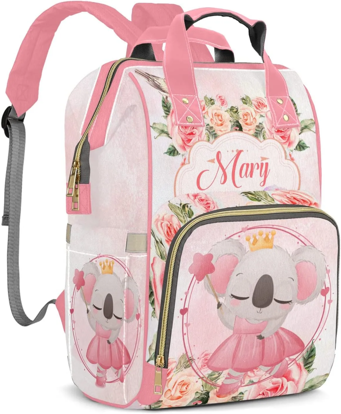 Diaper Bags Dancing Koala Tote Bags Backpack with Name Mommy Nursing Bags Gifts for Women Men