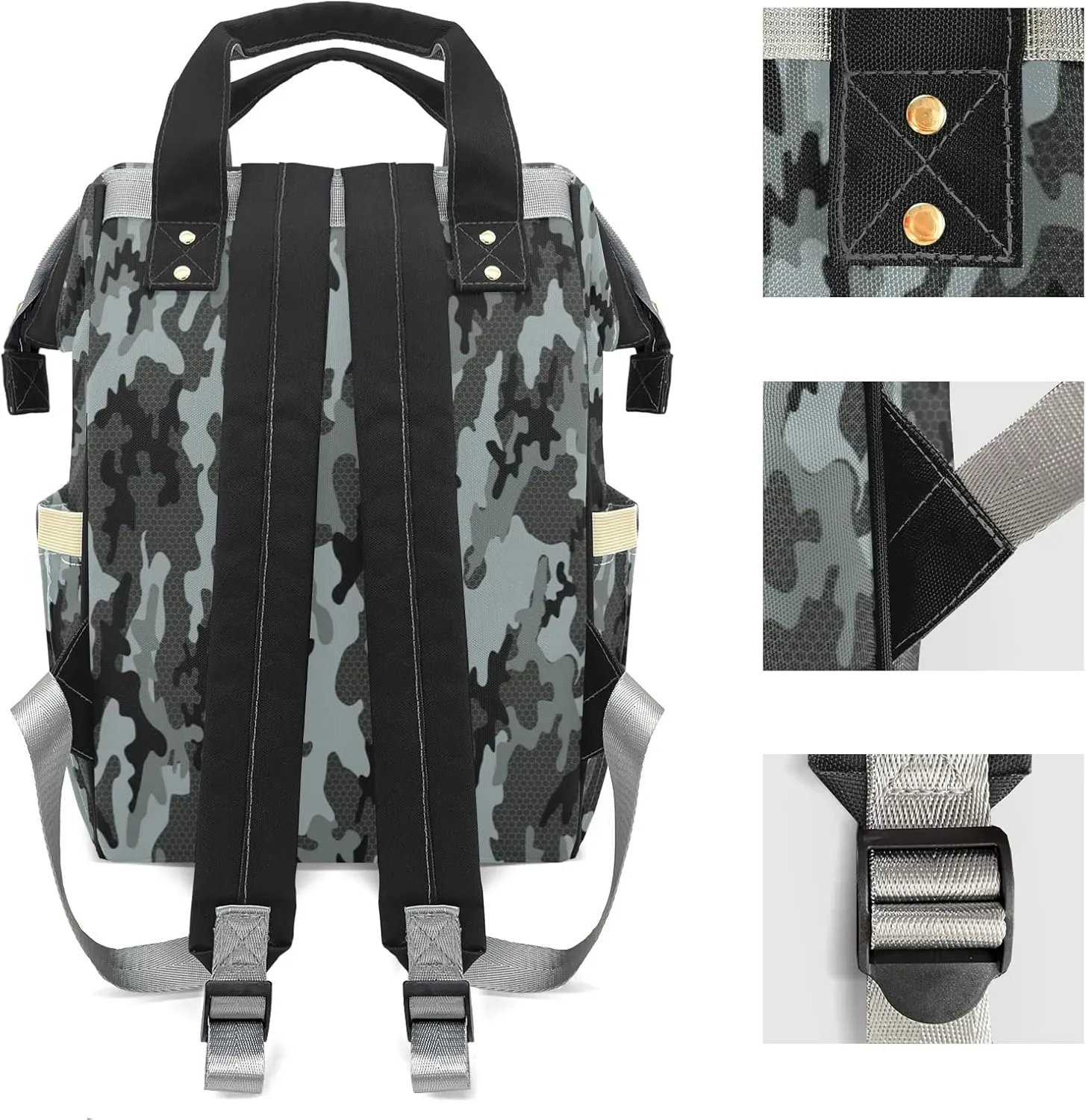 Diaper Bags Military Camouflage Tote Bags Backpack with Name Mommy Nursing Bags Gifts for Women Men