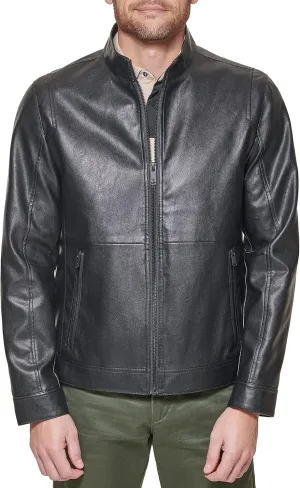 Dockers Men's The Dylan Faux Leather Racer Jacket