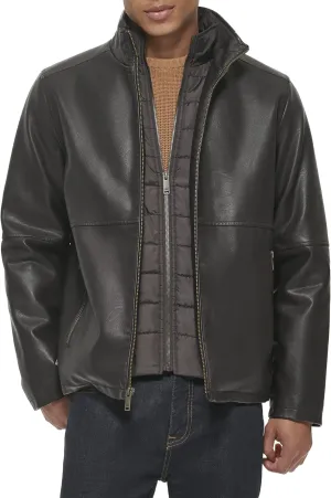 Dockers Men's The Dylan Faux Leather Racer Jacket