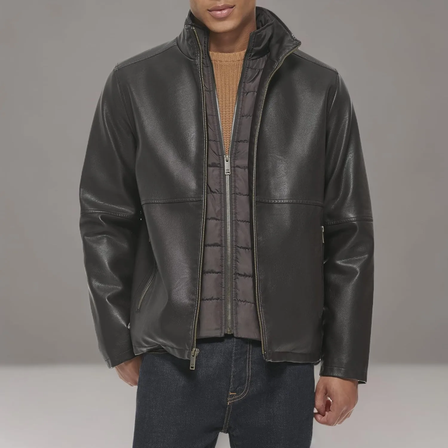 Dockers Men's The Dylan Faux Leather Racer Jacket