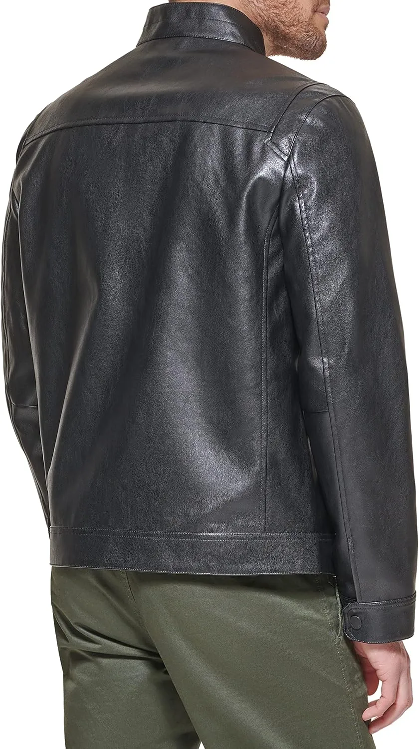 Dockers Men's The Dylan Faux Leather Racer Jacket