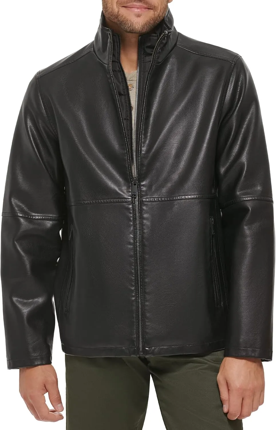 Dockers Men's The Dylan Faux Leather Racer Jacket