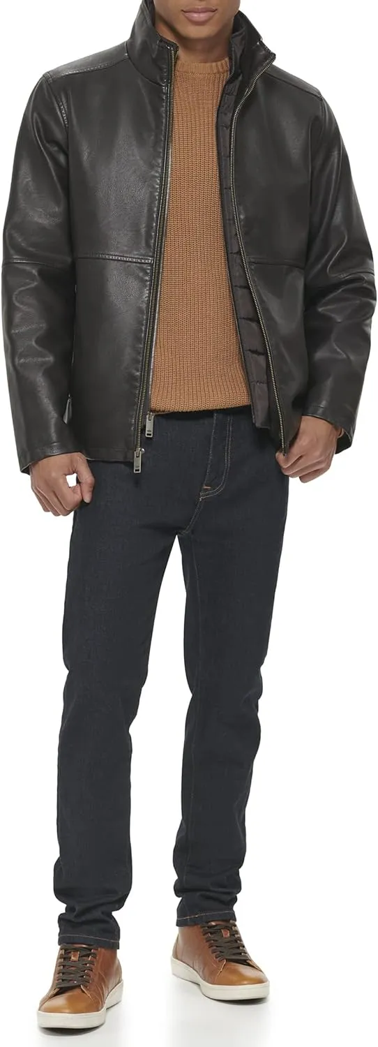 Dockers Men's The Dylan Faux Leather Racer Jacket