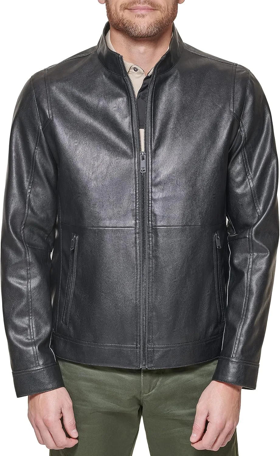 Dockers Men's The Dylan Faux Leather Racer Jacket