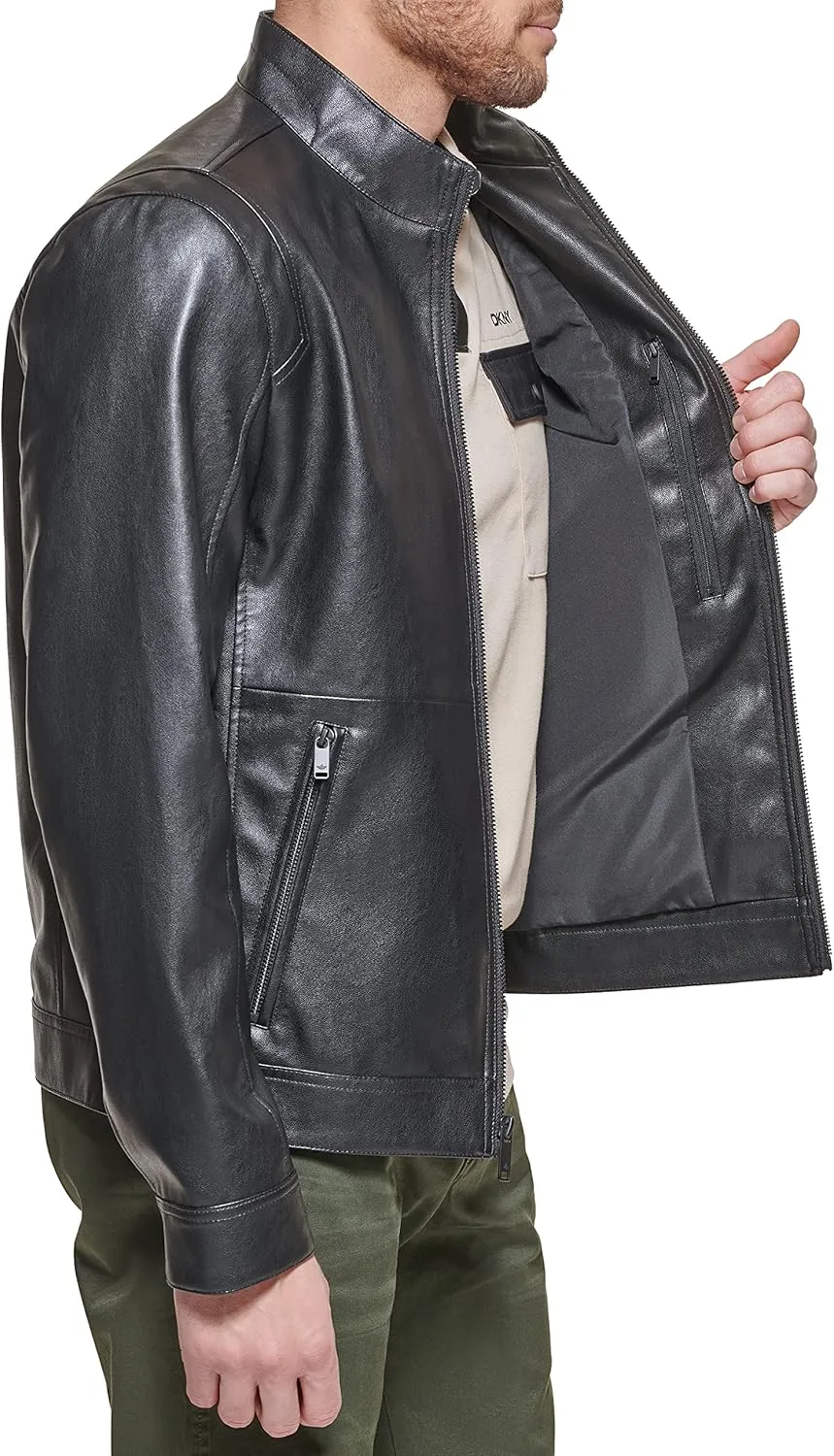 Dockers Men's The Dylan Faux Leather Racer Jacket
