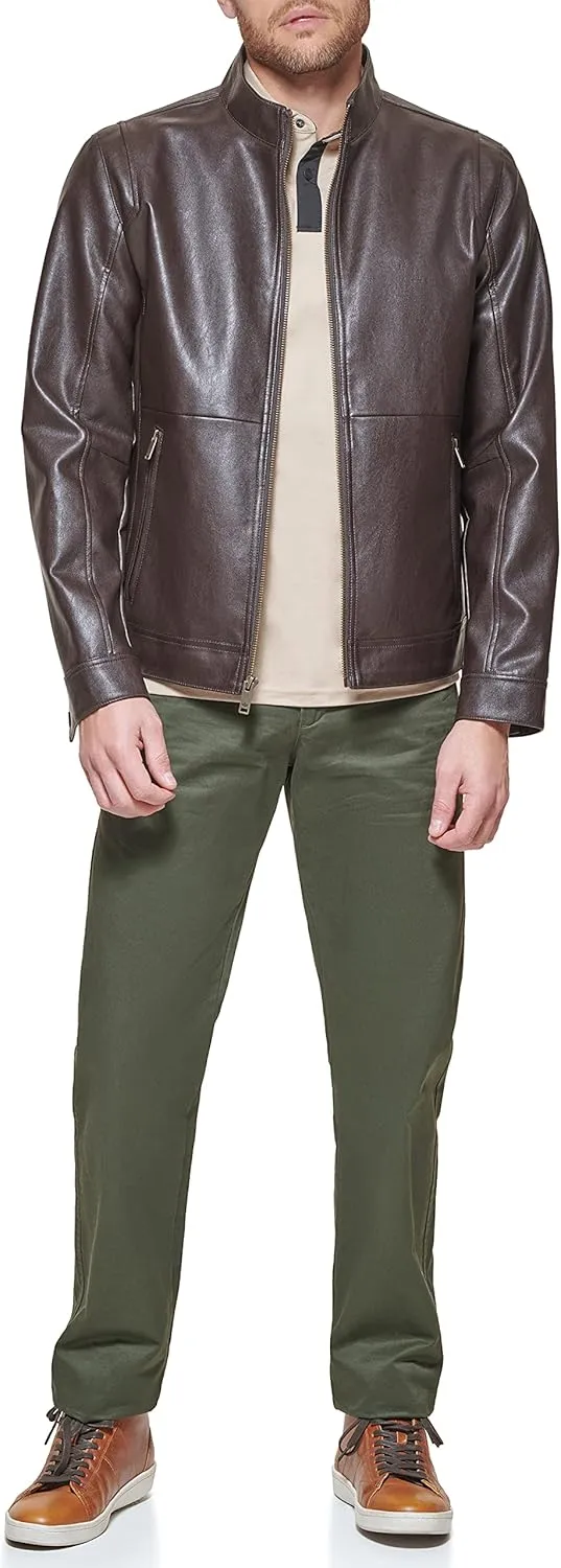 Dockers Men's The Dylan Faux Leather Racer Jacket