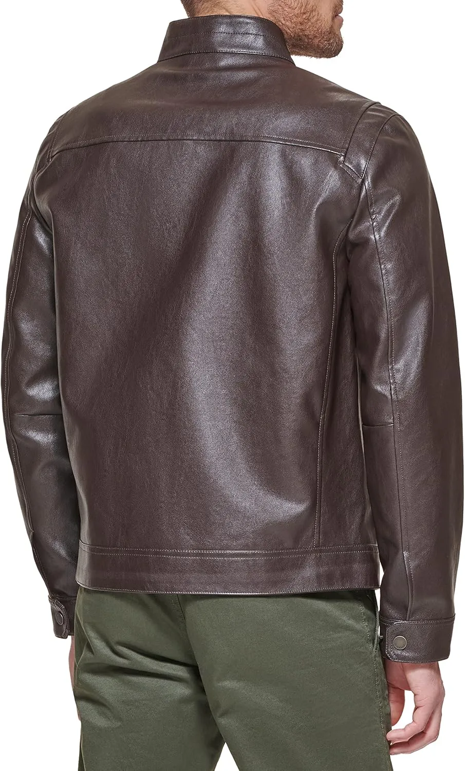 Dockers Men's The Dylan Faux Leather Racer Jacket