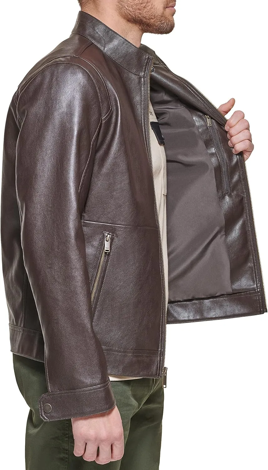 Dockers Men's The Dylan Faux Leather Racer Jacket