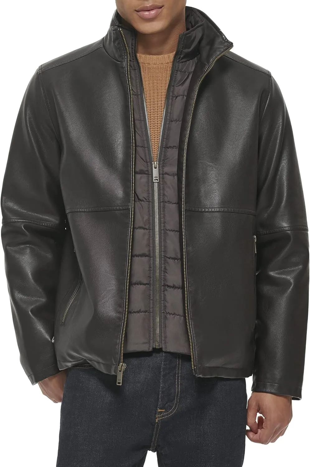 Dockers Men's The Dylan Faux Leather Racer Jacket