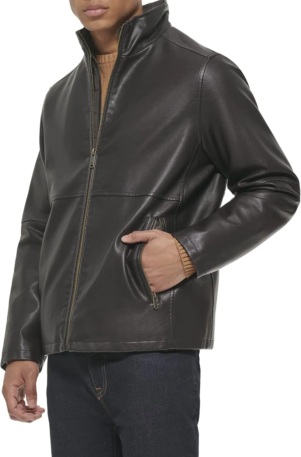 Dockers Men's The Dylan Faux Leather Racer Jacket