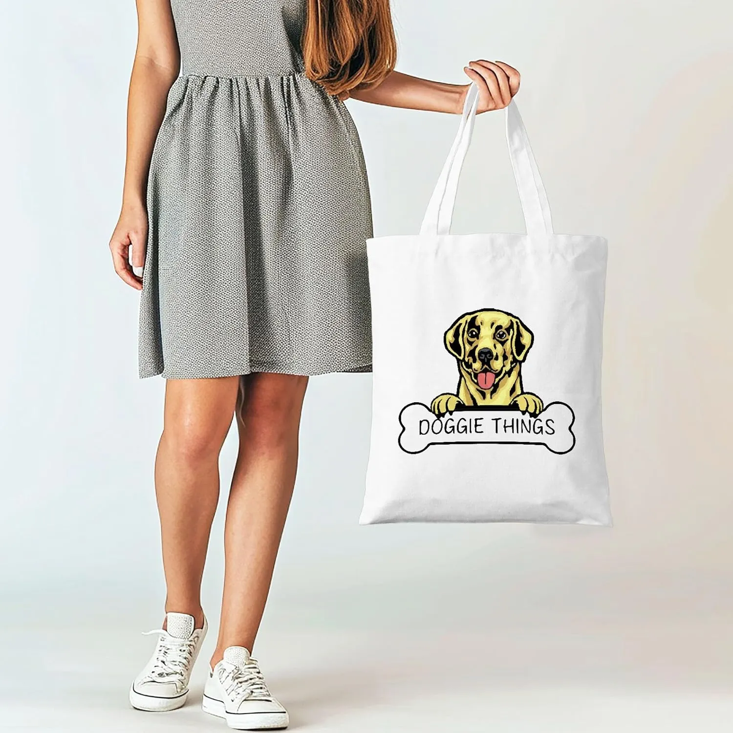 Doggie Things Canvas Tote Bag for Women, Dogs Lover Gift for Dog Mom, Birthday Christmas Cute Shepherd Gifts For Women.