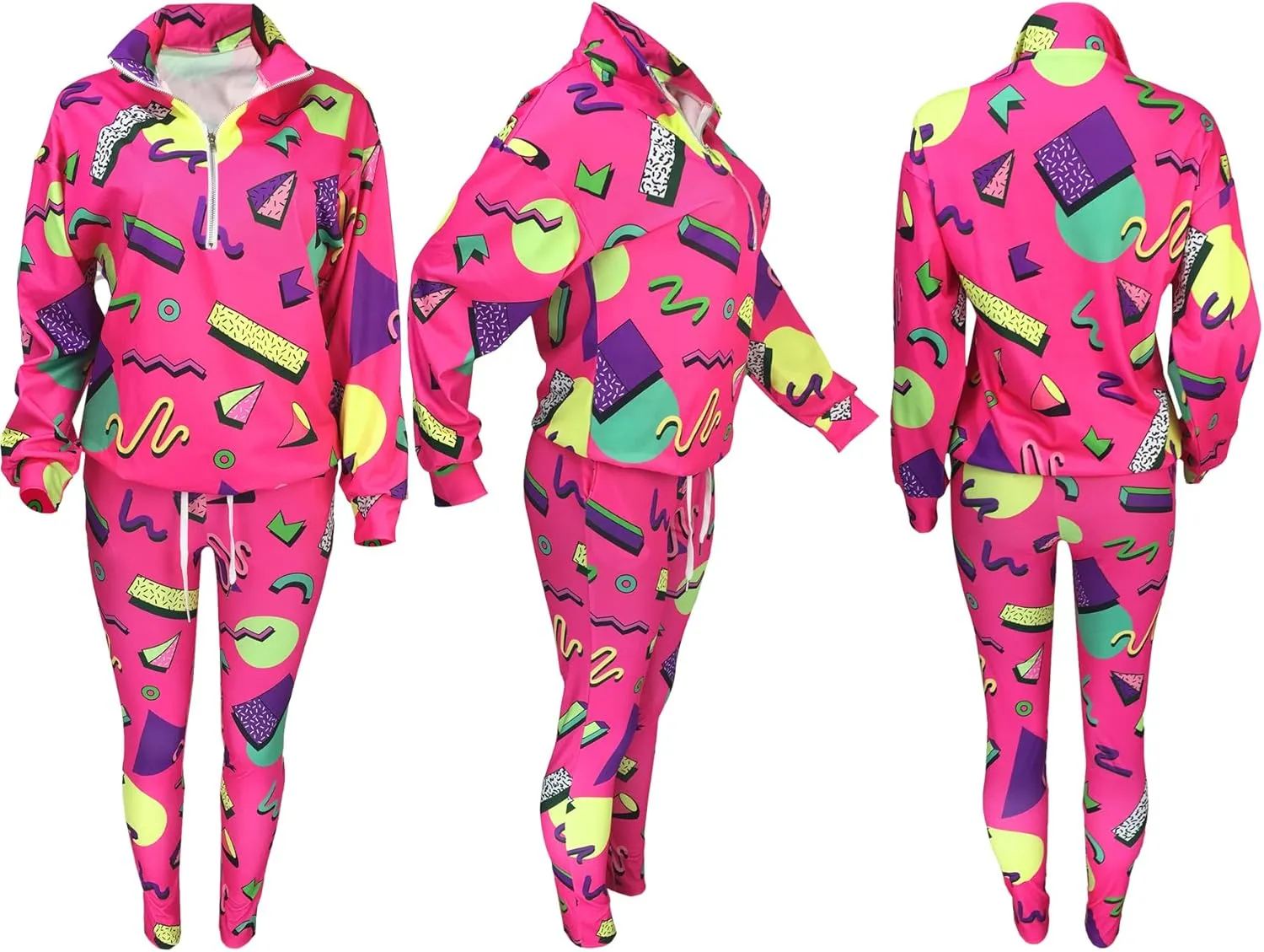 EOSIEDUR Women's Two Piece Outfits Zipper Jacket Pullover and Elastic Waistband Pants with Pockets Sweatsuit Tracksuit Sets