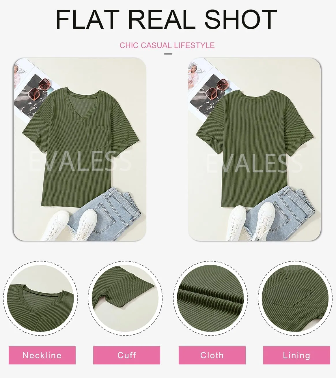 EVALESS Womens Summer Tops Oversized T Shirts Short Sleeve Blouses for Women Dressy Casual Work Outfits
