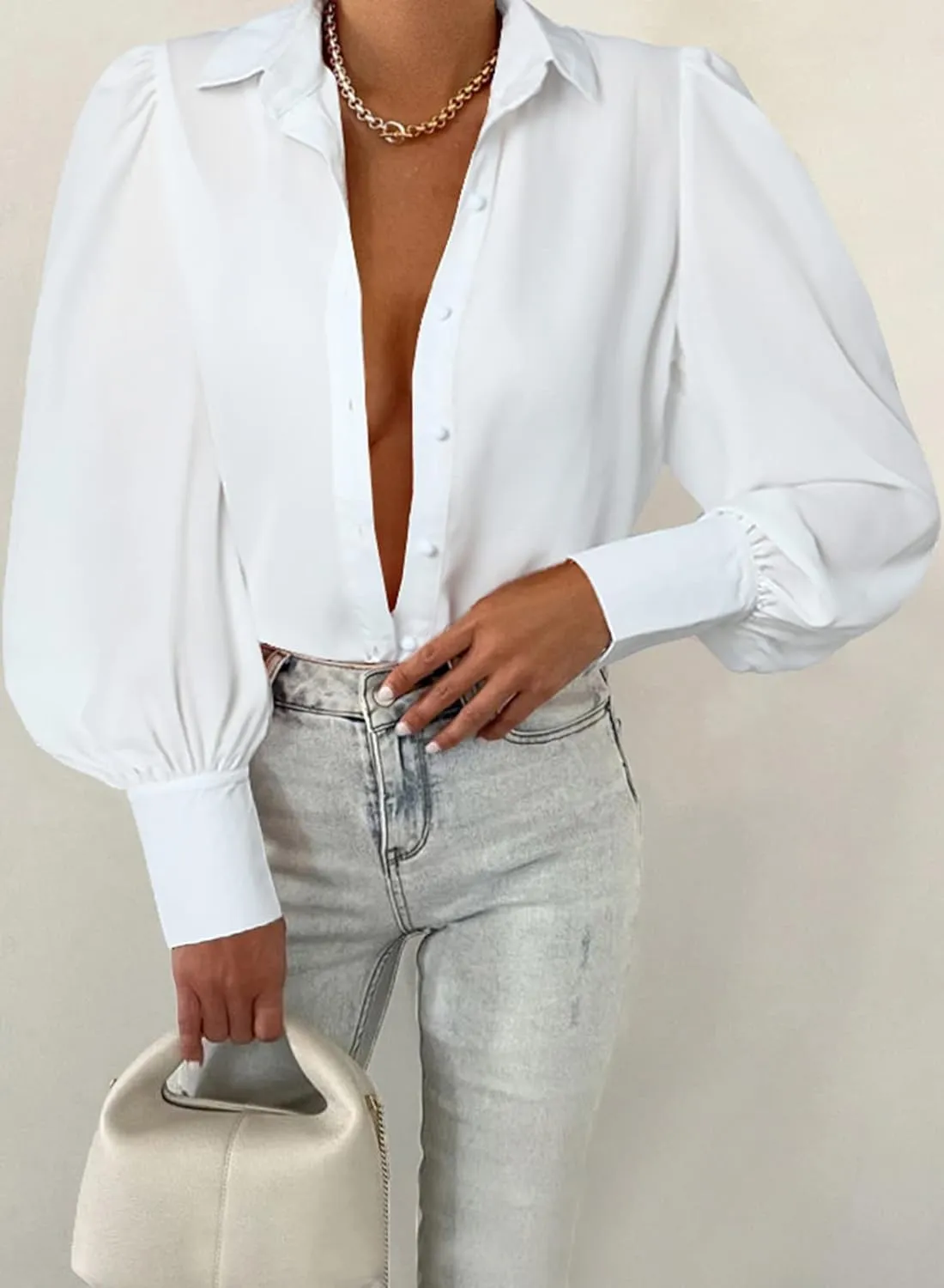 EVALESS Womens Tops Button Down Shirts Print Long Sleeve Blouses for Women Fashion 2025