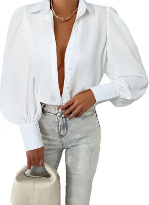 EVALESS Womens Tops Button Down Shirts Print Long Sleeve Blouses for Women Fashion 2025