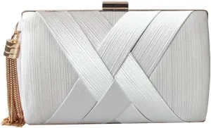 Evening Bags for Women Tassel Evening Clutch Bag Wedding Clutch for Wedding Night Out Party Silver/Gold