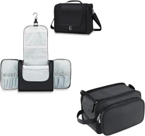 Extra Large Toiletry Bag and PVC LeatherToiletry Bag Black
