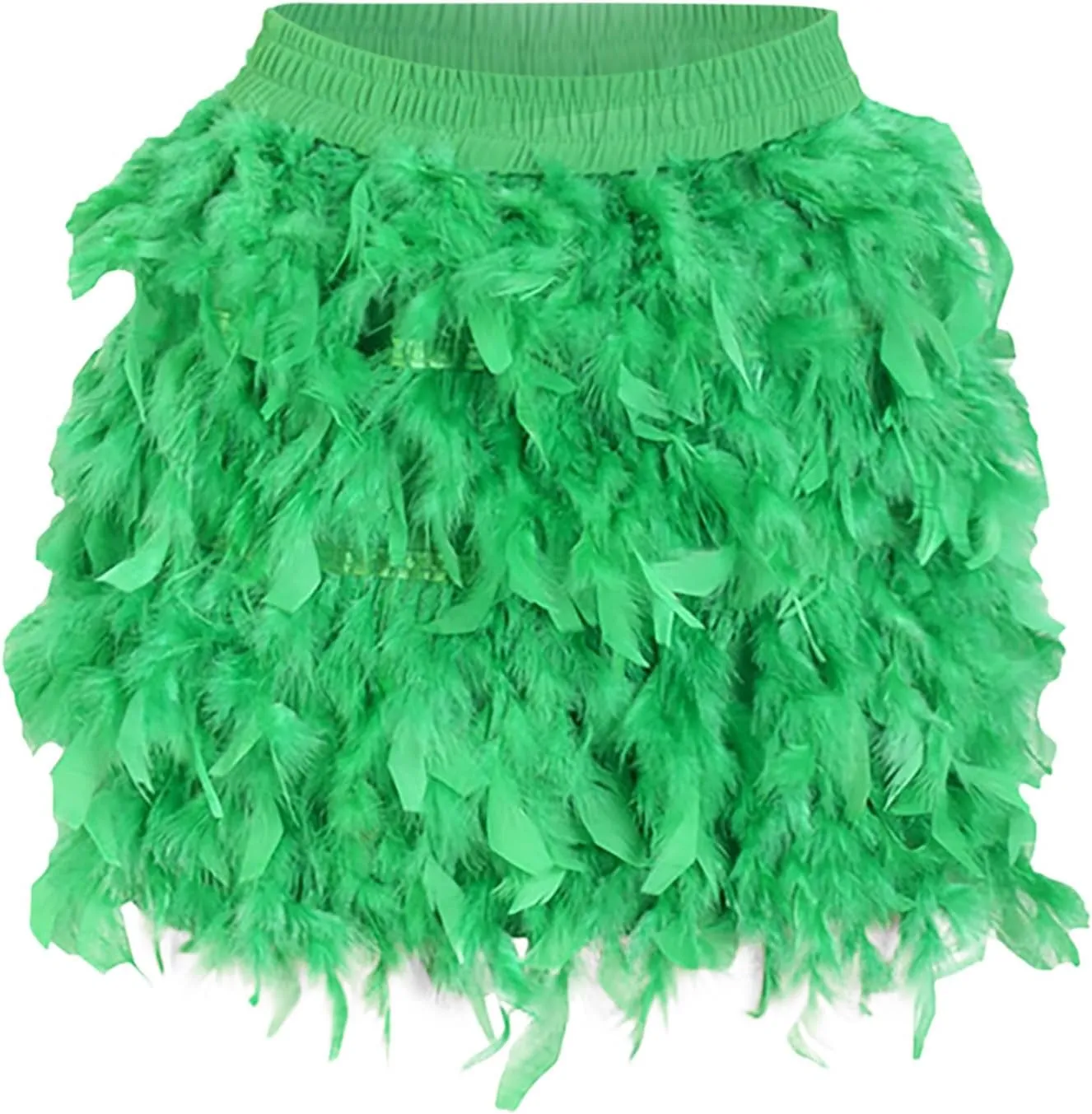 Fashion Women's Turkey Feather Short Half Skirt - 2024 Trendy European and American Style
