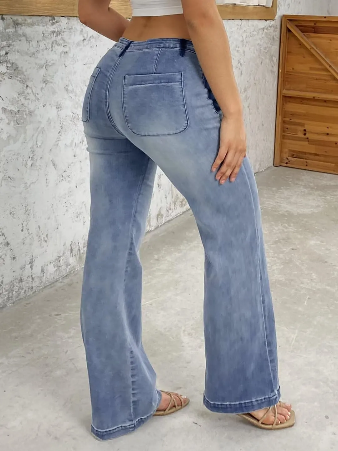 Flamingals Low Rise Cargo Wide Leg Pants for Women Drawstring Flap Pockets Y2K Bow Tie Casual Flare Pants