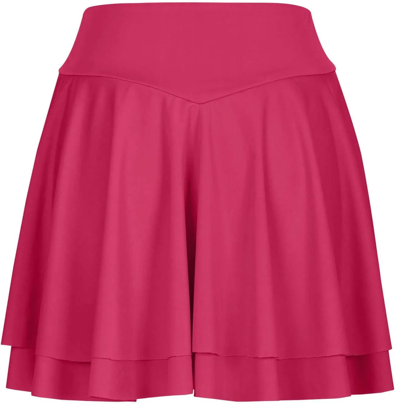 Flowy Skirts for Women Layered Ruffle Mini Skirts Solid Color Summer High Waisted Sports Athletic Yoga Golf Skirt