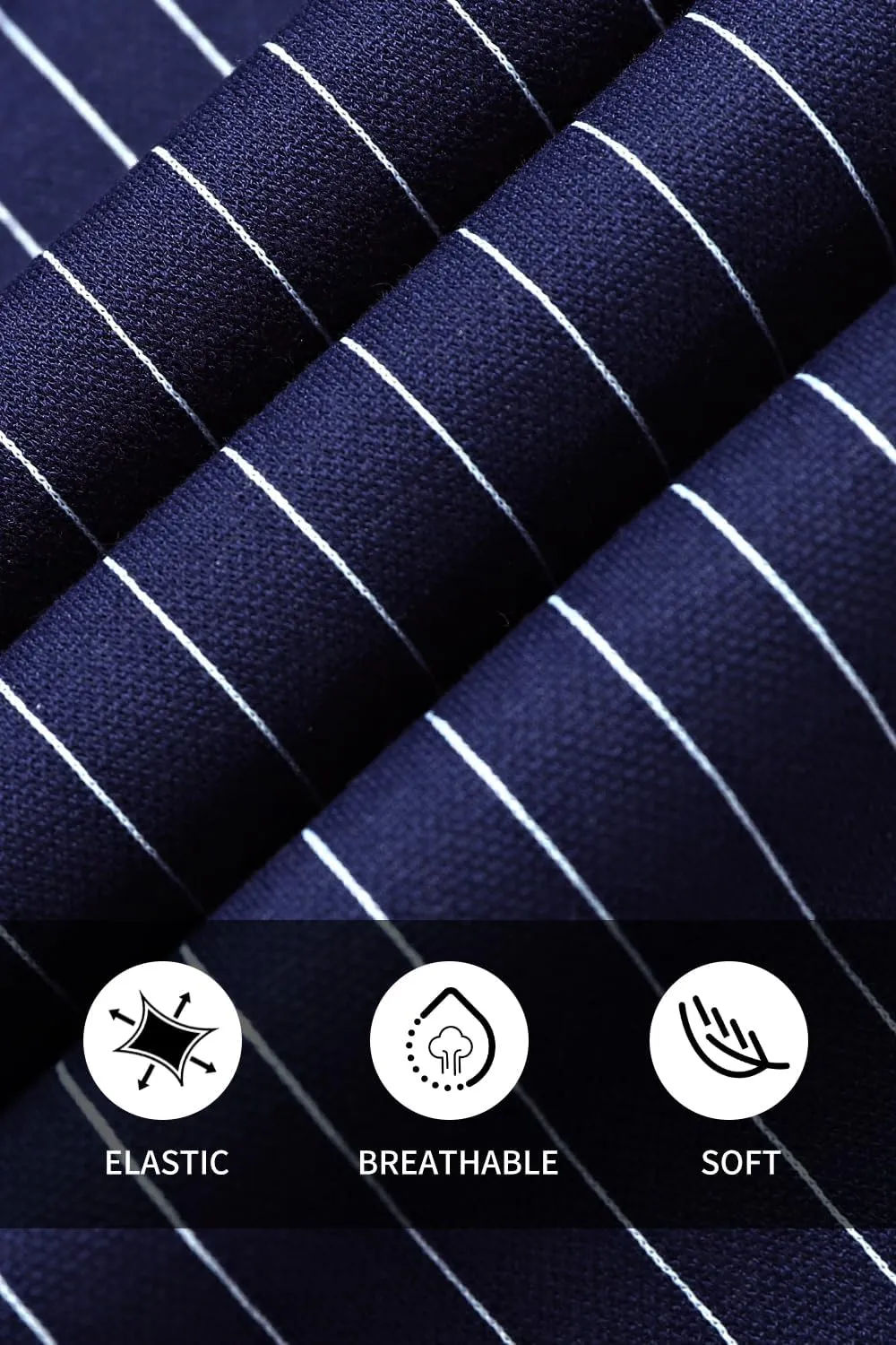 GINGTTO Mens Chino Pants Slim Fit Stretch Pinstripe Pants Men Dress