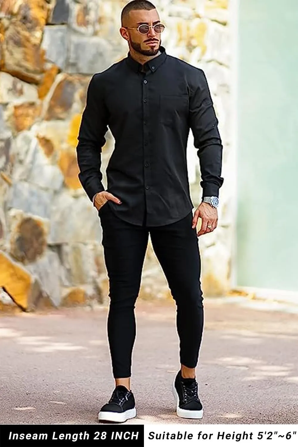 GINGTTO Mens Dress Pants Slim Fit Chino Pants for Men Formal