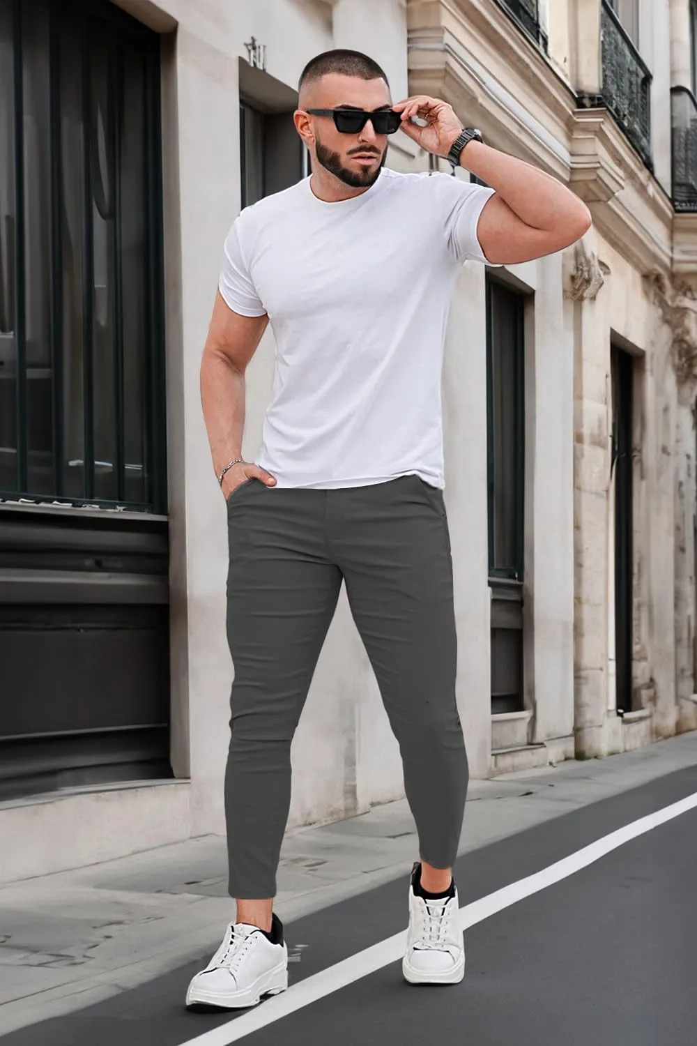 GINGTTO Mens Dress Pants Slim Fit Chino Pants for Men Formal