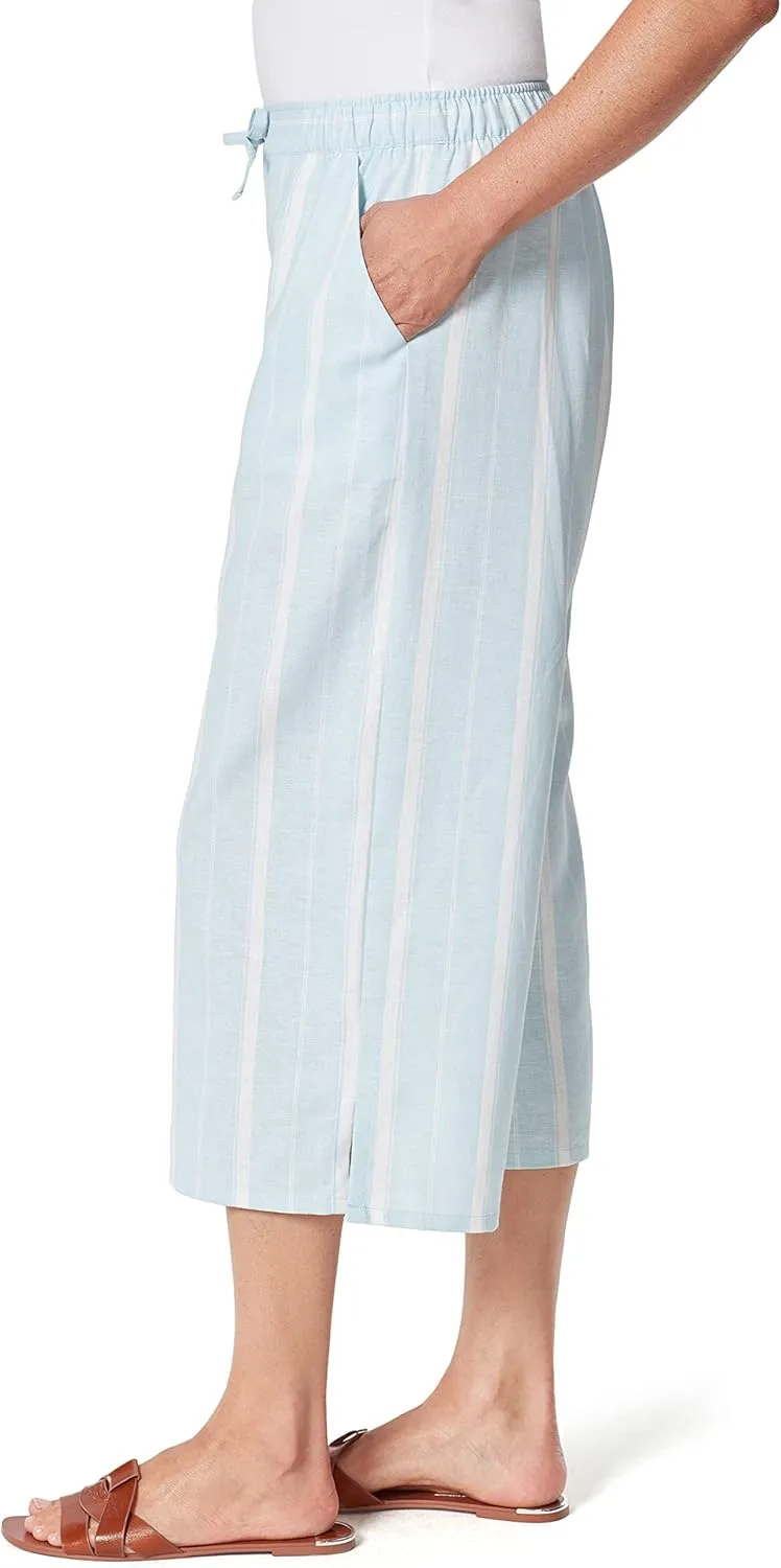 Gloria Vanderbilt Women's Elyse Side Slit Wide Leg Capri Pant Standard