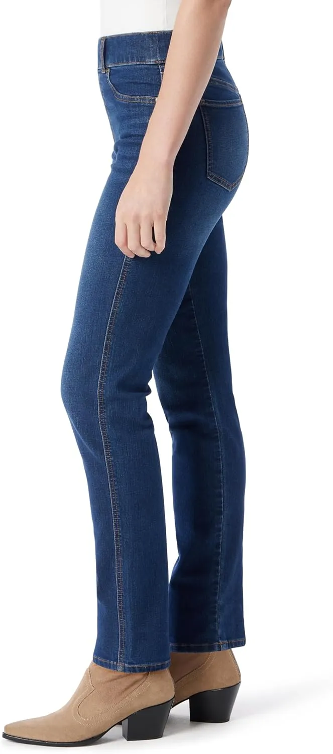 Gloria Vanderbilt Women's Shape Effect Pull on High Rise Straight Leg Jean Standard