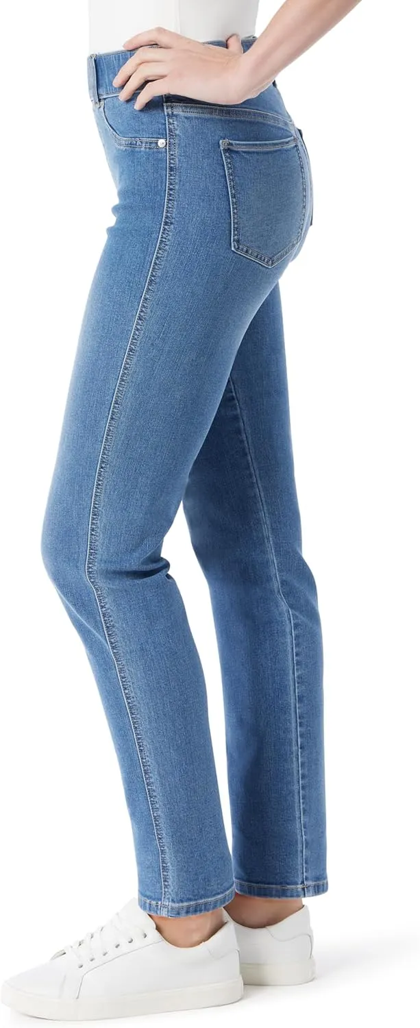 Gloria Vanderbilt Women's Shape Effect Pull on High Rise Straight Leg Jean Standard