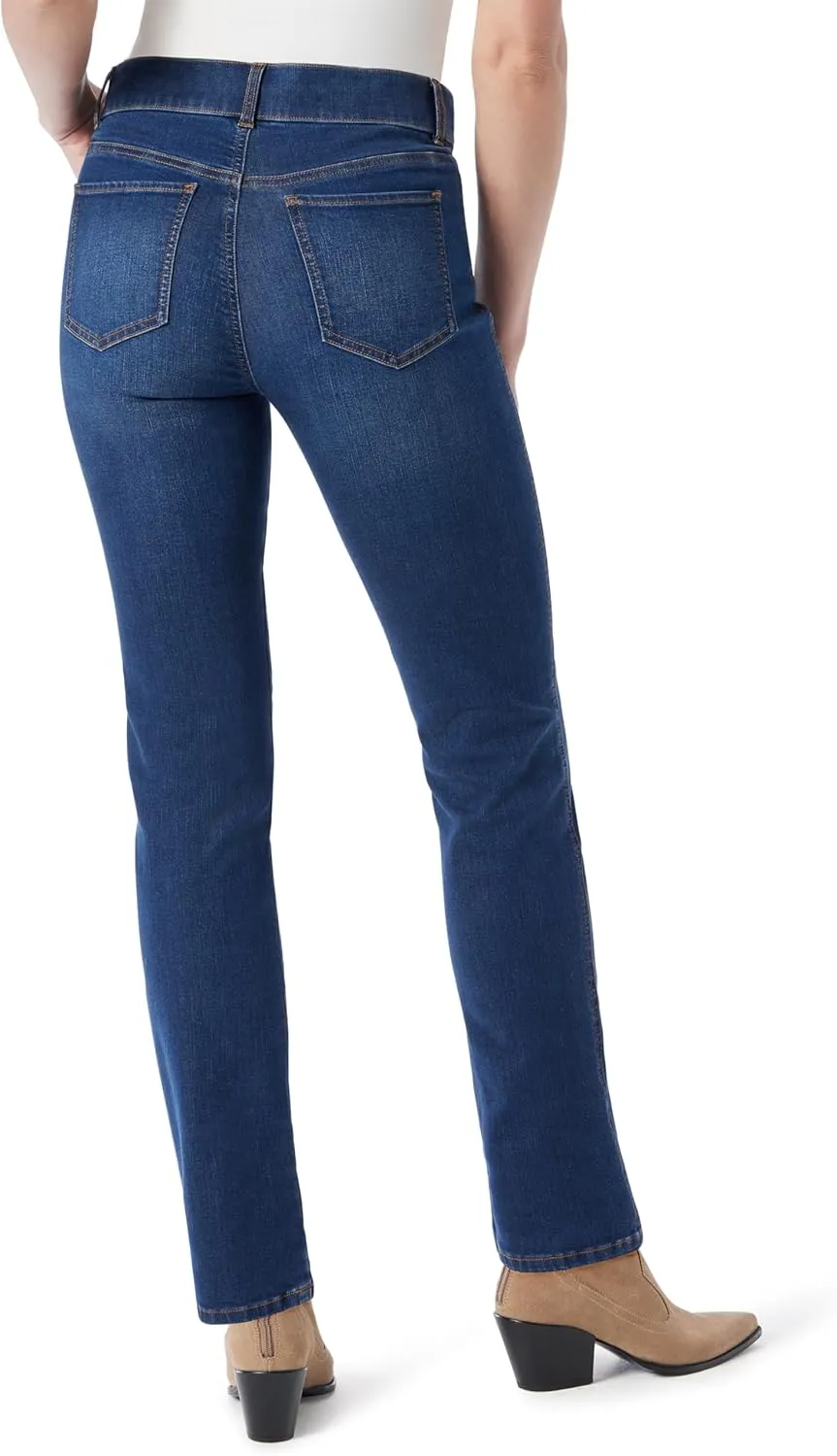 Gloria Vanderbilt Women's Shape Effect Pull on High Rise Straight Leg Jean Standard