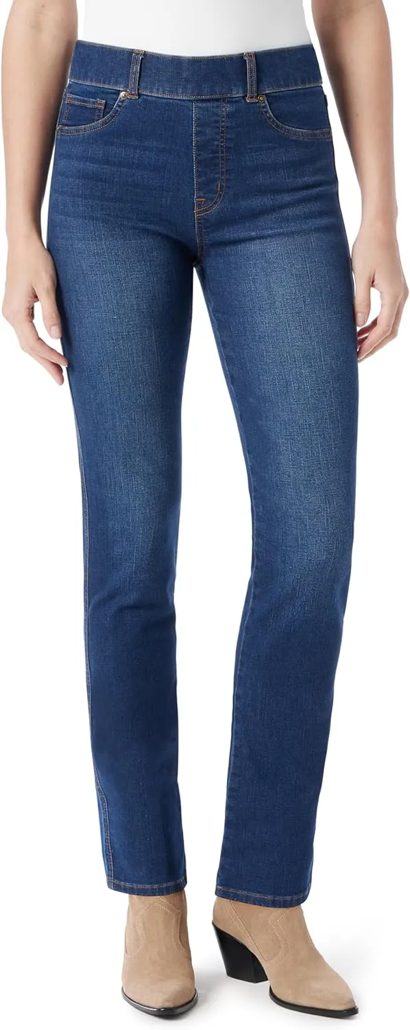 Gloria Vanderbilt Women's Shape Effect Pull on High Rise Straight Leg Jean Standard