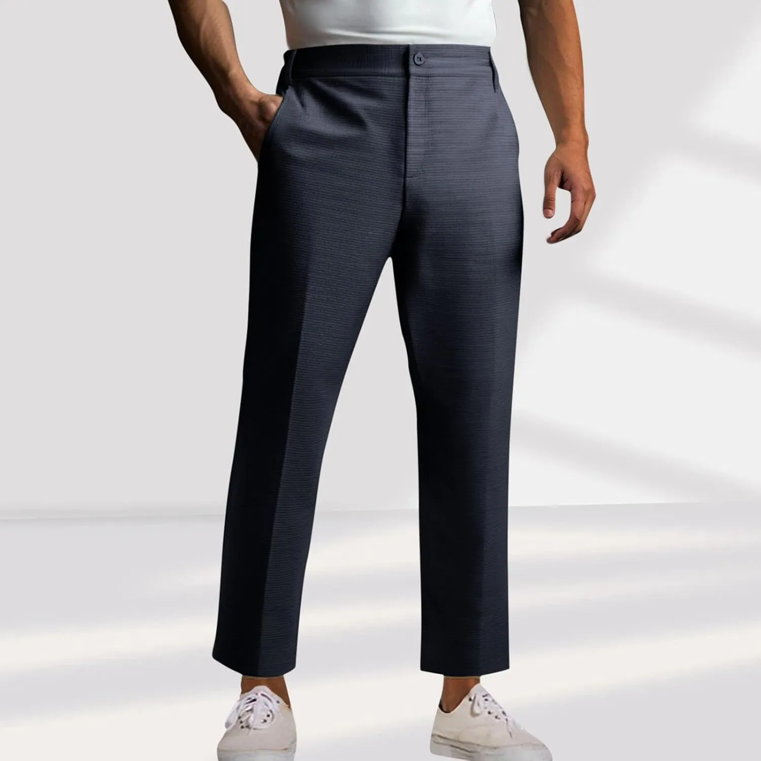 Golf Pants for Men Slim Fit Outdoor Athletic Dress Pants Flat Front Suit Trousers Men for Wedding Guest Business Work