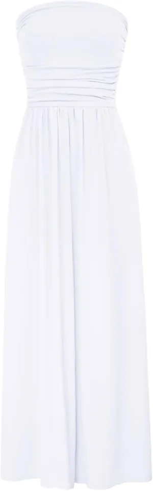 GRACE KARIN Women Strapless Casual Loose Ruched Long Maxi Dress with Pockets