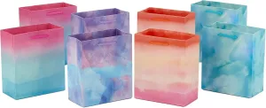 Hallmark 6" Small Easter Gift Bag Bundle (8 Bags, 4 Watercolor Tie-Dye Designs in Pink, Purple, Blue, Green) for Birthdays, Mother's Day, Teachers and More