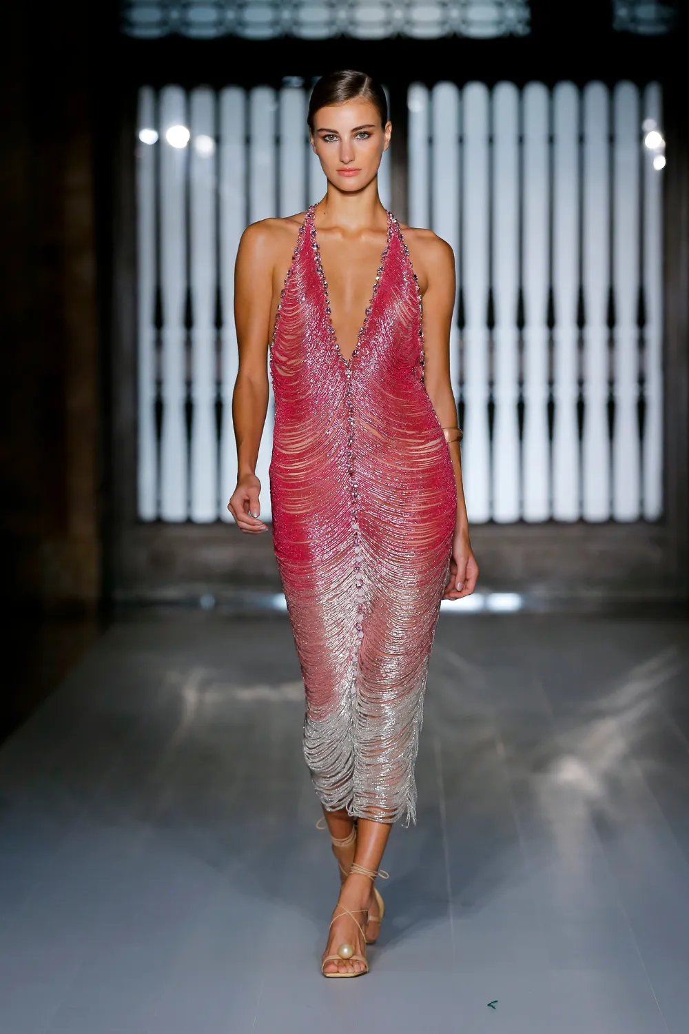 HAND-BEADED OMBRE GOWN