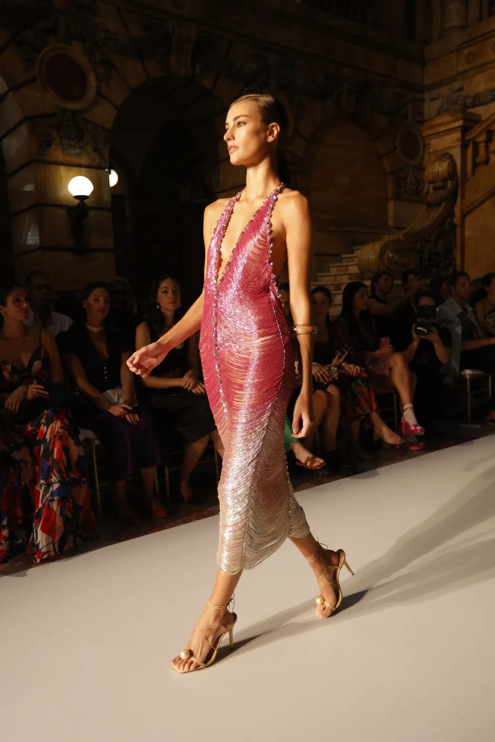 HAND-BEADED OMBRE GOWN