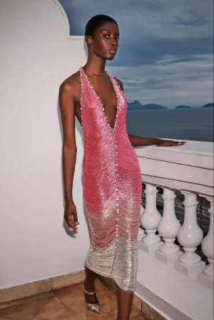 HAND-BEADED OMBRE GOWN