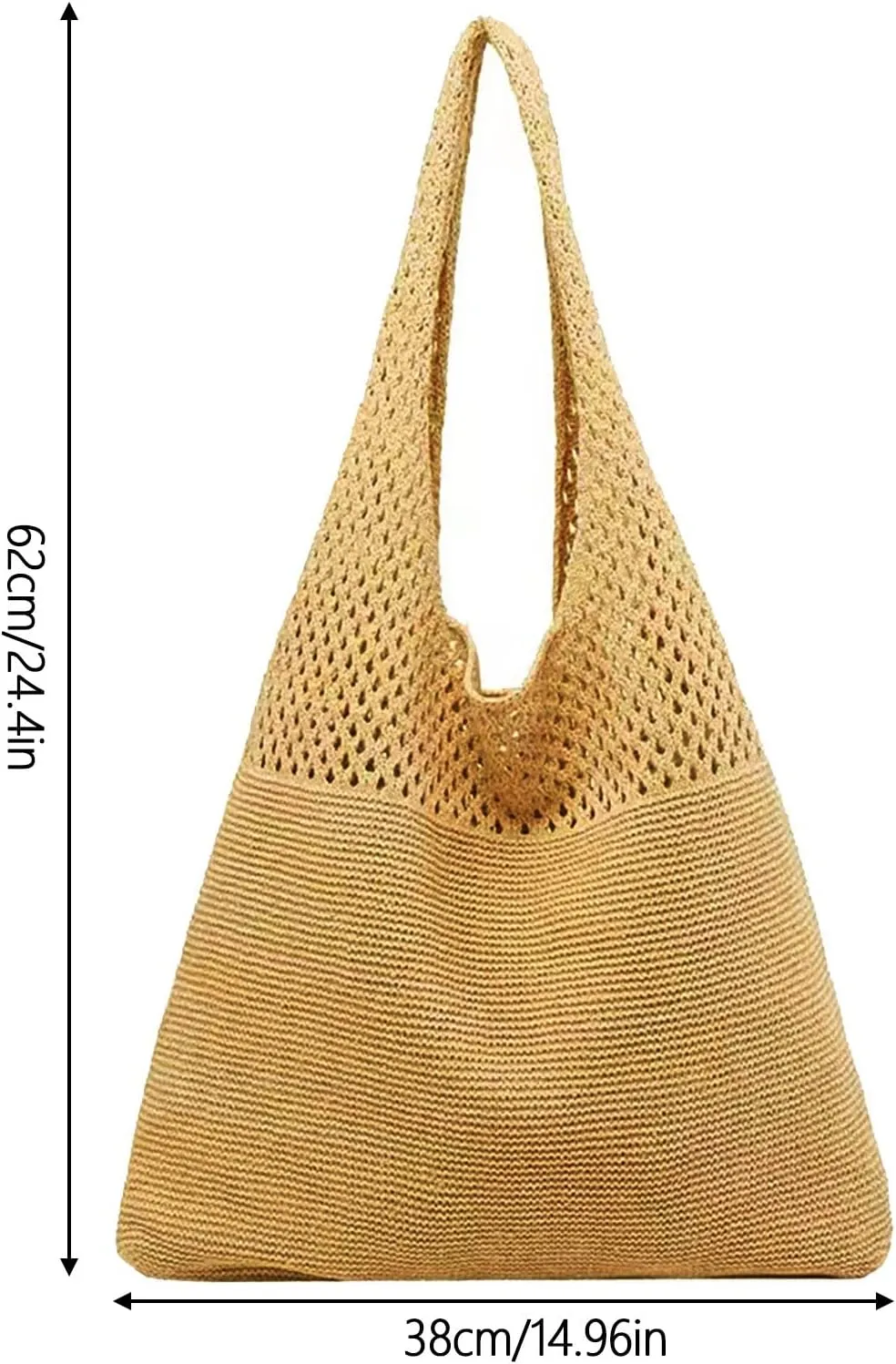 Handbag Under the Arm Purses Women's Spring/Summer Portable Retro Hollow Knitted Handheld One Shoulder Vest Bag