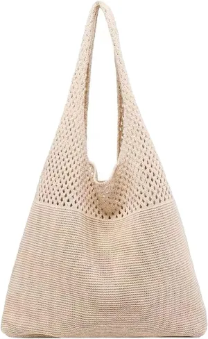 Handbag Under the Arm Purses Women's Spring/Summer Portable Retro Hollow Knitted Handheld One Shoulder Vest Bag