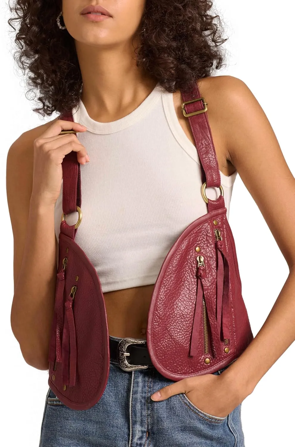 Harness for Women Genuine Leather with Pocket Steampunk Vest