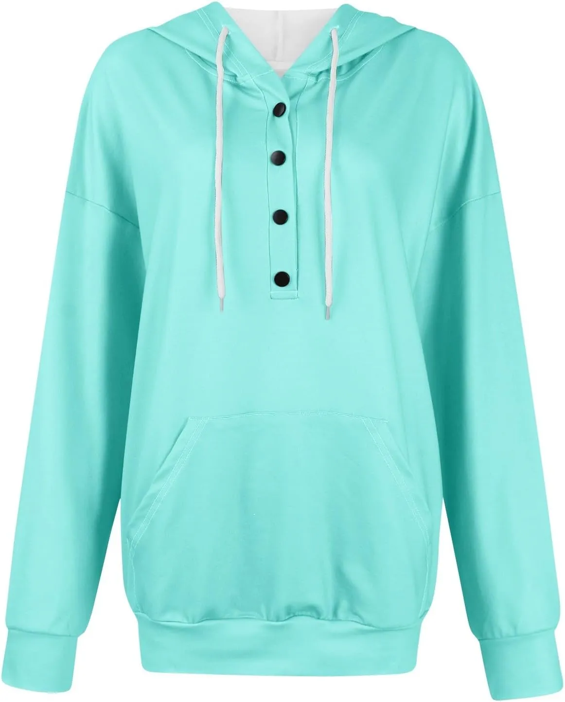 hoodies for women oversized sweatshirt trendy long sleeve button drawstring pullover sweater tops fall winter clothes 