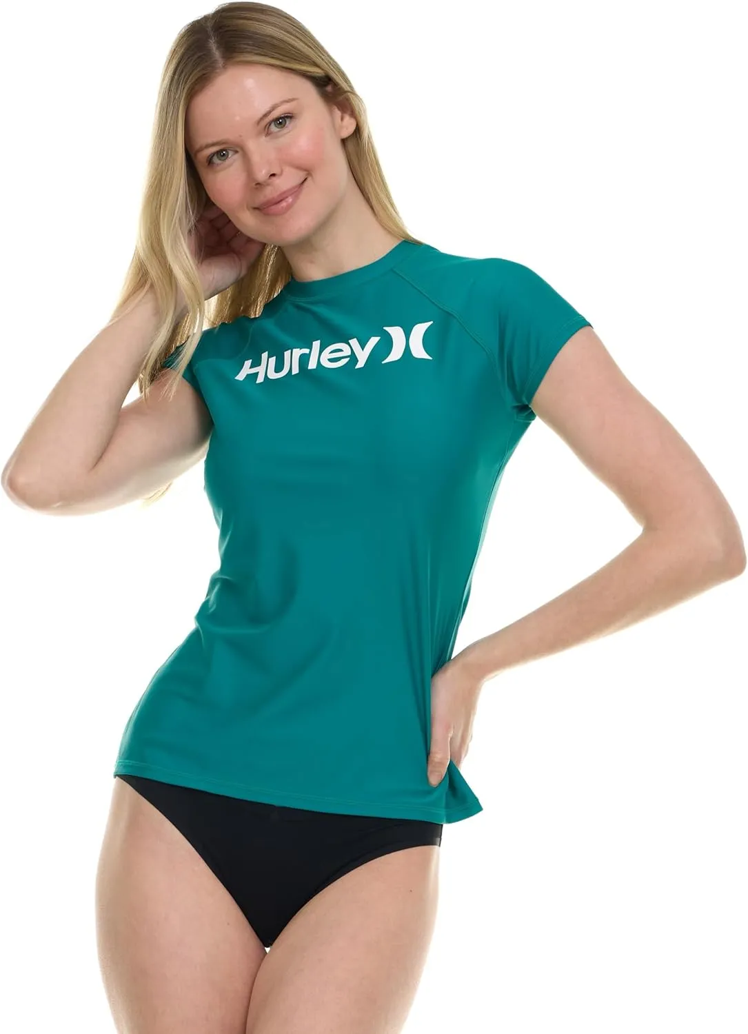 Hurley Rash Guard for Women, Short Sleeve Swim Shirts for Women Rashguard, UPF 50  SPF & UV Protection