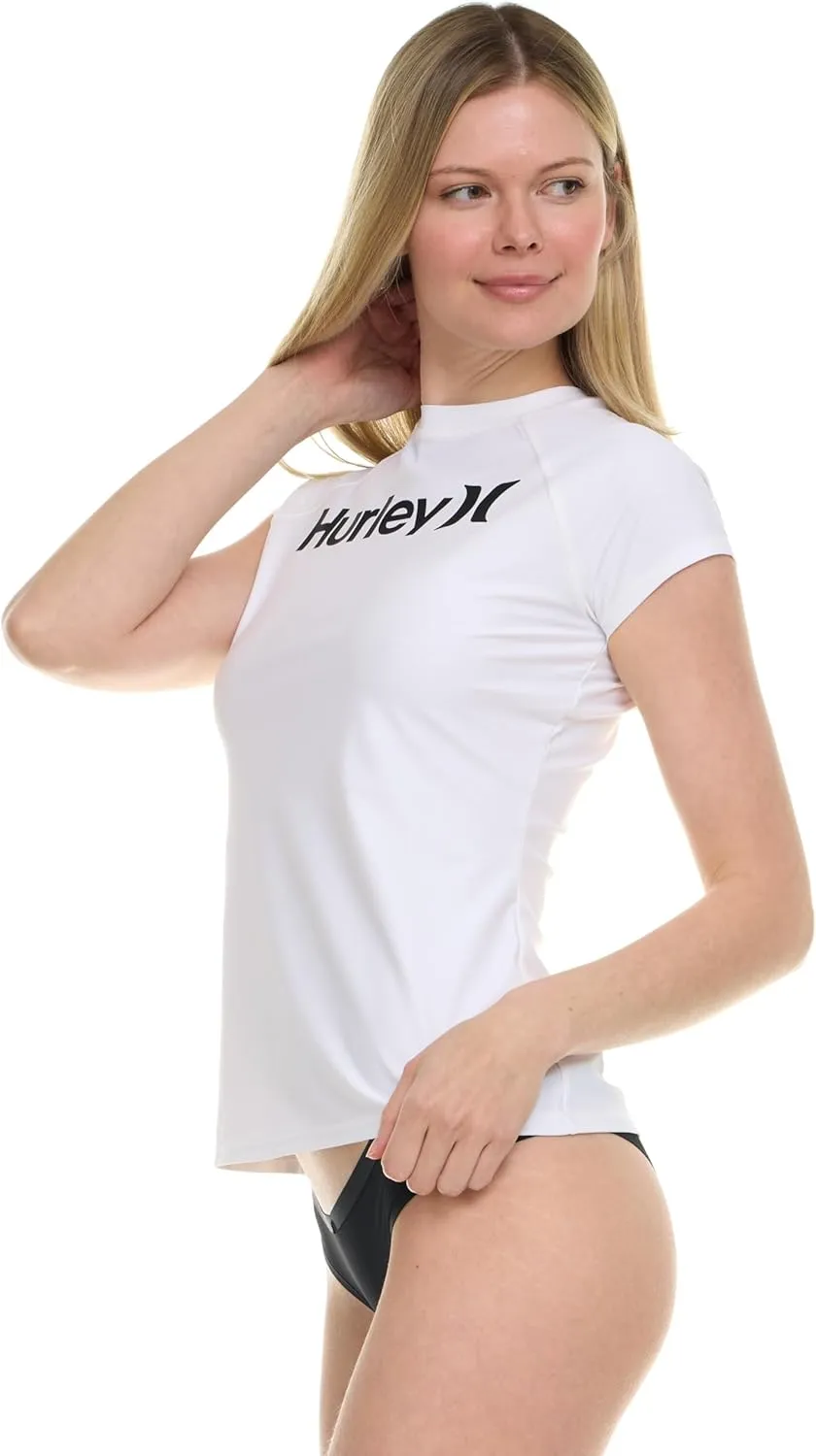 Hurley Rash Guard for Women, Short Sleeve Swim Shirts for Women Rashguard, UPF 50  SPF & UV Protection