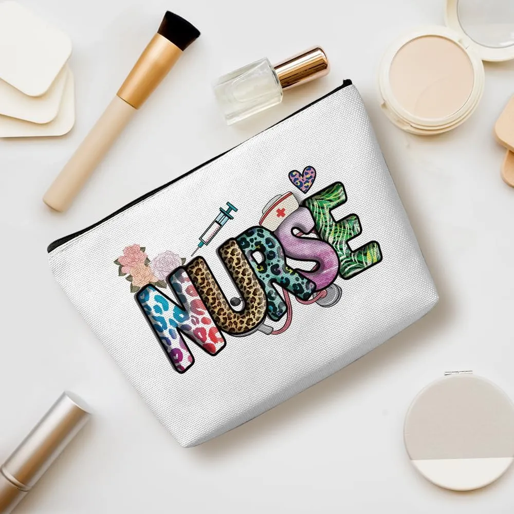 Inspirational Nurse Life Makeup Bag Nurse Gifts Nurses Week Gifts Nurse Accessories for Work Nursing Nurse Appreciation Birthday Graduation Gifts Inspired Cosmetic Bag Make up Bag for Women RN Midwife