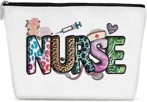 Inspirational Nurse Life Makeup Bag Nurse Gifts Nurses Week Gifts Nurse Accessories for Work Nursing Nurse Appreciation Birthday Graduation Gifts Inspired Cosmetic Bag Make up Bag for Women RN Midwife