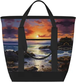 Ireland Sunset Seascape Women's tote bags and reusable women's beach bags are suitable for travel insulation and cooling bags.