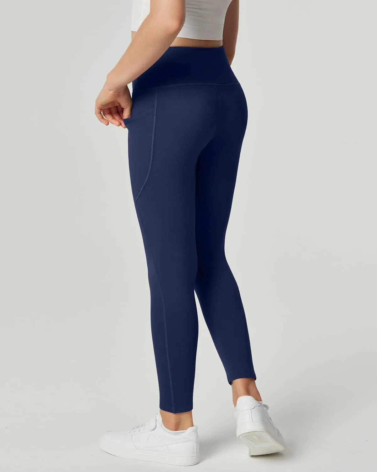 IUGA Girls Fleece Lined Leggings High Waisted Yoga Pants with Pockets Winter Leggings for Girls Athletic Warm Leggings